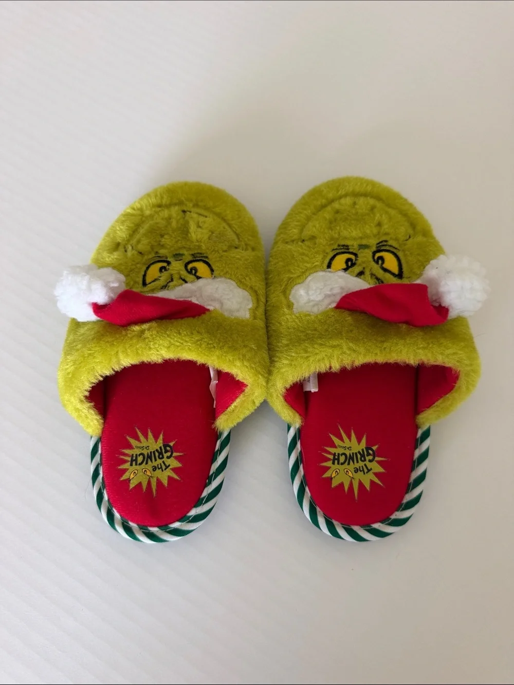 Kids' Plush Slipper - Green Holiday Design